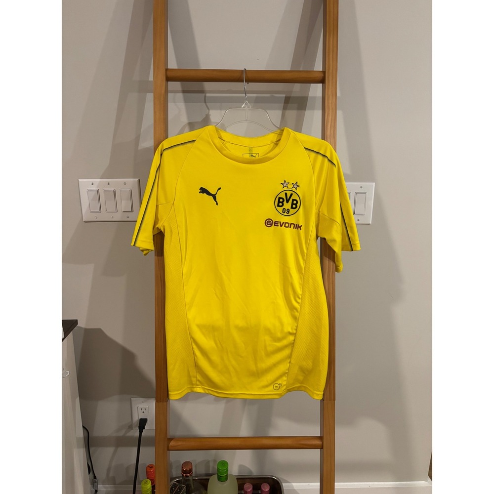 Puma Borussia Dortmund BVB Evonik Training Jersey Shirt Mens Small Yellow S